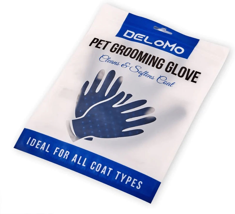 [Upgrade Version] Pet Grooming Glove - Gentle Deshedding Brush Glove - Efficient Pet Hair Remover Mitt - Enhanced Five Finger Design - Perfect for Dog & Cat with Long & Short Fur - 1 Pair