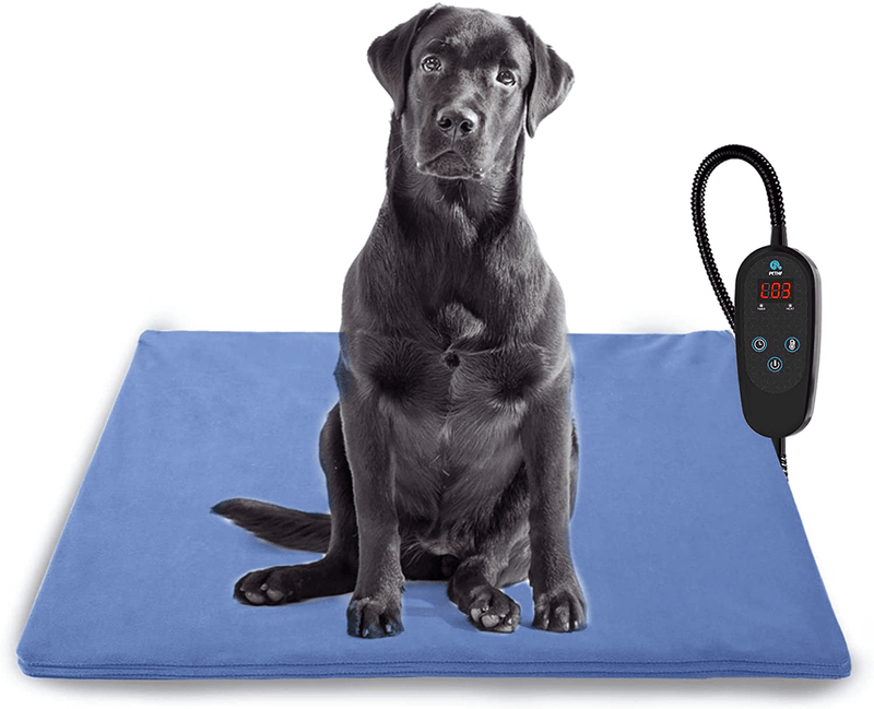 Upgraded Pet Heating Pad for Dogs Cats with Timer,Safety Cat Dog Heating Pad,Waterproof Heated Cat Dog Bed Mat,Adjustable Warming Mat with 6 Levels Temperature & 4 Timers Auto off Chew Resistant Cord Animals & Pet Supplies > Pet Supplies > Cat Supplies > Cat Beds PETNF NewPad L: 29.5'' x 17.7'' 