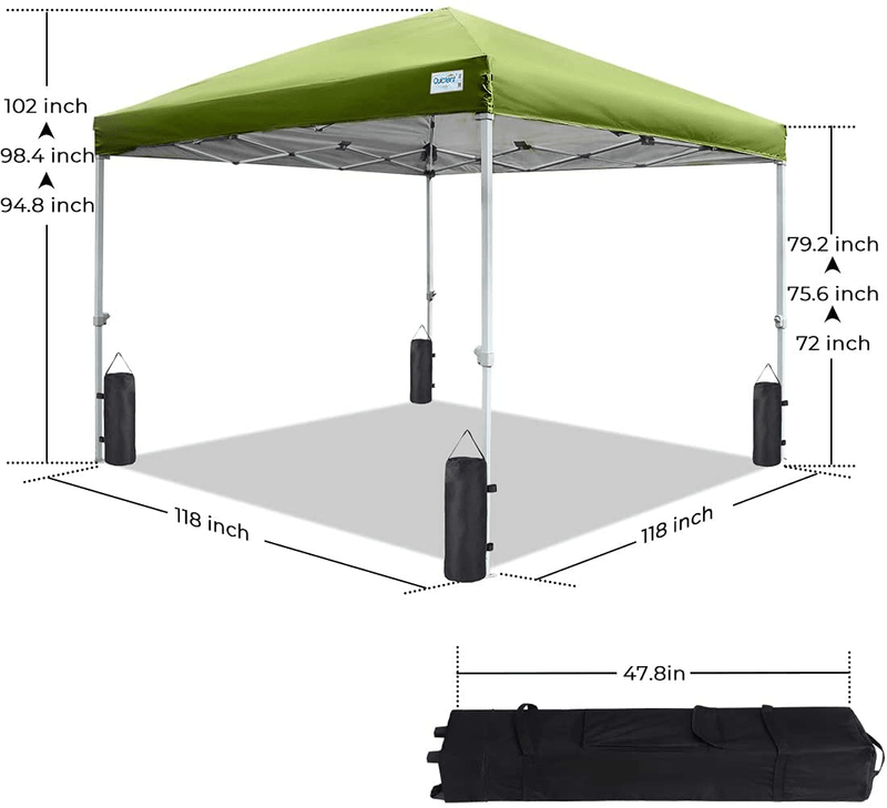 Upgraded Quictent 10X10 Ez Pop up Canopy with Netting Instant Screen House Instant Outdoor Gazebo Canopy, Roller Bag & 4 Sand Bags Included (Green) Home & Garden > Lawn & Garden > Outdoor Living > Outdoor Structures > Canopies & Gazebos Quictent   