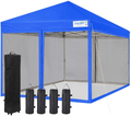 Upgraded Quictent 10X10 Ez Pop up Canopy with Netting Instant Screen House Instant Outdoor Gazebo Canopy, Roller Bag & 4 Sand Bags Included (Green) Home & Garden > Lawn & Garden > Outdoor Living > Outdoor Structures > Canopies & Gazebos Quictent Royal Blue 8 Feet x 8 Feet 