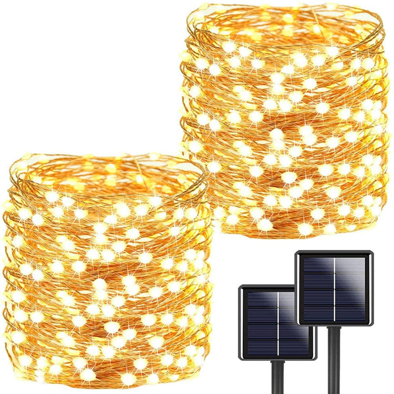 Upgraded Version Solar String Lights Outdoor Waterproof 72Ft 200 Leds Solar Powered Fairy Lights Decoration Copper Wire Lights with 8 Modes, for Patio Yard Valentine'S Day Christmas Decor Home & Garden > Decor > Seasonal & Holiday Decorations Lankey Warm White  