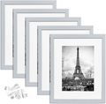 upsimples 11x14 Picture Frame Set of 5,Display Pictures 8x10 with Mat or 11x14 Without Mat,Wall Gallery Photo Frames,Black Home & Garden > Decor > Picture Frames upsimples Light Grey 11x14 
