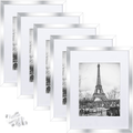 upsimples 11x14 Picture Frame Set of 5,Display Pictures 8x10 with Mat or 11x14 Without Mat,Wall Gallery Photo Frames,Black Home & Garden > Decor > Picture Frames upsimples Silver 12x16 