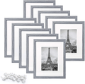 upsimples 8.5x11 Picture Frame Set of 10,Display Pictures 6x8 with Mat or 8.5x11 Without Mat,Multi Photo Frames Collage for Wall or Tabletop Display,Black Home & Garden > Decor > Picture Frames upsimples Ash Gray 8x10 