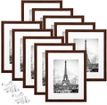 upsimples 8.5x11 Picture Frame Set of 10,Display Pictures 6x8 with Mat or 8.5x11 Without Mat,Multi Photo Frames Collage for Wall or Tabletop Display,Black Home & Garden > Decor > Picture Frames upsimples Mahogany 8.5x11 