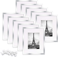 upsimples 8.5x11 Picture Frame Set of 10,Display Pictures 6x8 with Mat or 8.5x11 Without Mat,Multi Photo Frames Collage for Wall or Tabletop Display,Black Home & Garden > Decor > Picture Frames upsimples Silver 8x10 