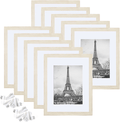 upsimples 8.5x11 Picture Frame Set of 10,Display Pictures 6x8 with Mat or 8.5x11 Without Mat,Multi Photo Frames Collage for Wall or Tabletop Display,Black Home & Garden > Decor > Picture Frames upsimples White Woodgrain 8.5x11 
