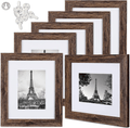 upsimples 8x10 Picture Frame Distressed White with Real Glass,Display Pictures 5x7 with Mat or 8x10 Without Mat,Multi Photo Frames Collage for Wall or Tabletop Display,Set of 6 Home & Garden > Decor > Picture Frames upsimples Distressed Brown 8.5x11 