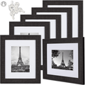 upsimples 8x10 Picture Frame Distressed White with Real Glass,Display Pictures 5x7 with Mat or 8x10 Without Mat,Multi Photo Frames Collage for Wall or Tabletop Display,Set of 6 Home & Garden > Decor > Picture Frames upsimples Distressed Black 8.5x11 