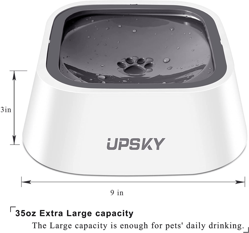 UPSKY Dog Bowl Dog Water Bowl No-Spill Pet Water Bowl Slow Water Feeder Dog Bowl No-Slip Pet Water Dispenser 35oz Feeder Bowl for Dogs and Cats Animals & Pet Supplies > Pet Supplies > Dog Supplies UPSKY   