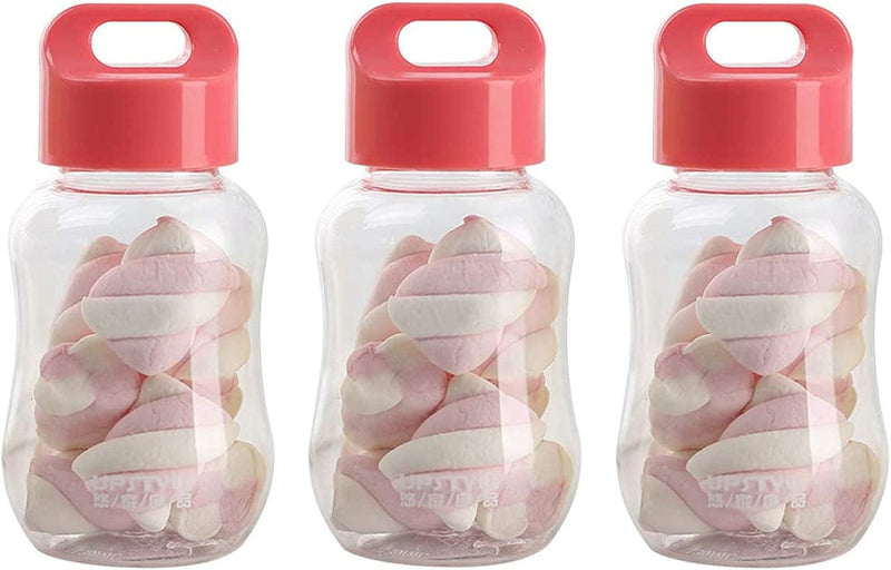 UPSTYLE 6Oz Kids Small Water Bottle for School Food Grade Plastic Mini Cute Juice Travel Sports Wide Mouth Mugs in Bulk for Milk/Coffee/Tea Kitchen Storage Cups for Snacks Lunch Box Home & Garden > Decor > Decorative Jars UPSTYLE 3 Transparent Pink  