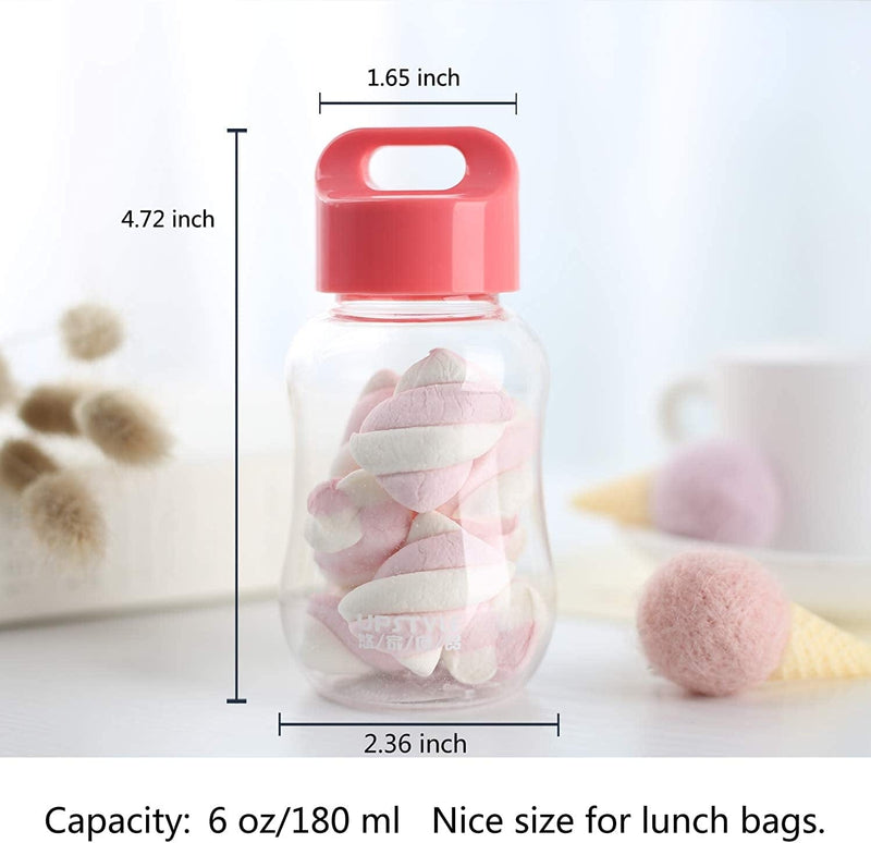 UPSTYLE 6Oz Kids Small Water Bottle for School Food Grade Plastic Mini Cute Juice Travel Sports Wide Mouth Mugs in Bulk for Milk/Coffee/Tea Kitchen Storage Cups for Snacks Lunch Box Home & Garden > Decor > Decorative Jars UPSTYLE   