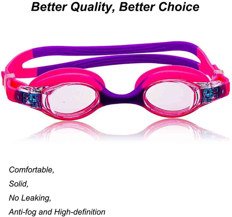 Uptsky Kids Swimming Goggles High-Definition Anti-Fog Swim Goggles for Boys and Girls with Free Nose Cover Sporting Goods > Outdoor Recreation > Boating & Water Sports > Swimming > Swim Goggles & Masks Uptsky   