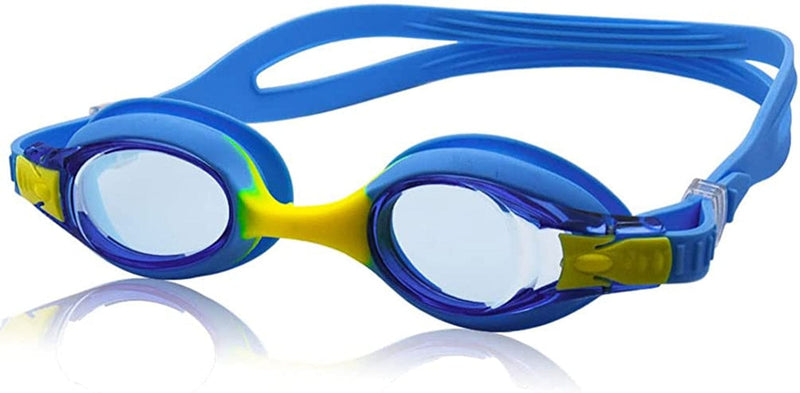 Uptsky Kids Swimming Goggles High-Definition Anti-Fog Swim Goggles for Boys and Girls with Free Nose Cover Sporting Goods > Outdoor Recreation > Boating & Water Sports > Swimming > Swim Goggles & Masks Uptsky Blue With Yellow  