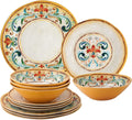 Upware 12-Piece Melamine Dinnerware Set, Includes Dinner Plates, Salad Plates, Bowls, Service for 4. (Tuscany) Home & Garden > Kitchen & Dining > Tableware > Dinnerware UP Tuscany  