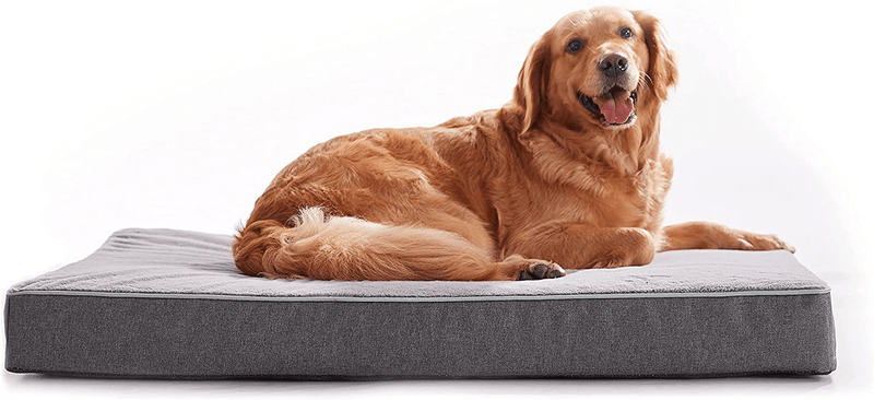 URGVANZ PET Large Orthopedic Memory Foam Dog Beds for Medium Large Dogs, Washable Removable Cover,Waterproof Non-Slip Bottom Pet Beds in Cooling Gel Egg Crate Foam Animals & Pet Supplies > Pet Supplies > Dog Supplies > Dog Beds URGVANZ PET Large  