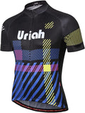 Uriah Men'S Cycling Jersey Short Sleeve Reflective with Rear Zippered Bag Sporting Goods > Outdoor Recreation > Cycling > Cycling Apparel & Accessories Uriah Black Blue X-Small 