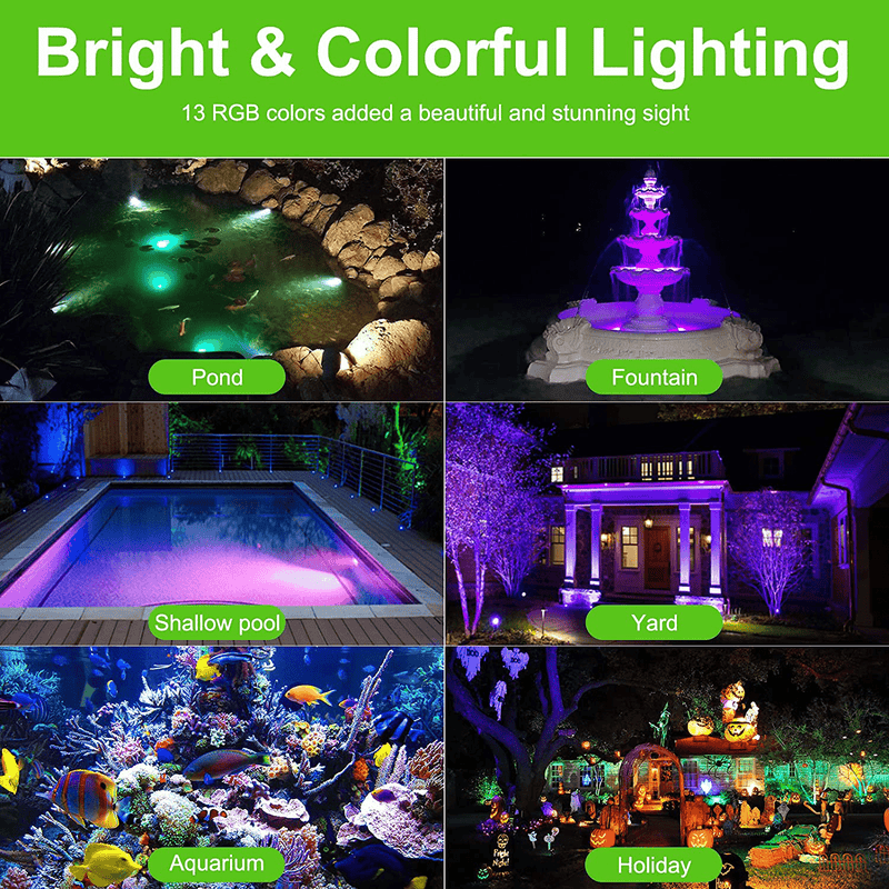 UROPHYLLA Submersible LED Pool Lights, DIY Pond Lights LED Underwater, 360° Adjustable Fountain Lights, IP68 Waterproof Low Voltage Landscape Lights for Yard Garden Pool Pond Fountain Waterfall 4 Pcs Home & Garden > Pool & Spa > Pool & Spa Accessories urophylla   