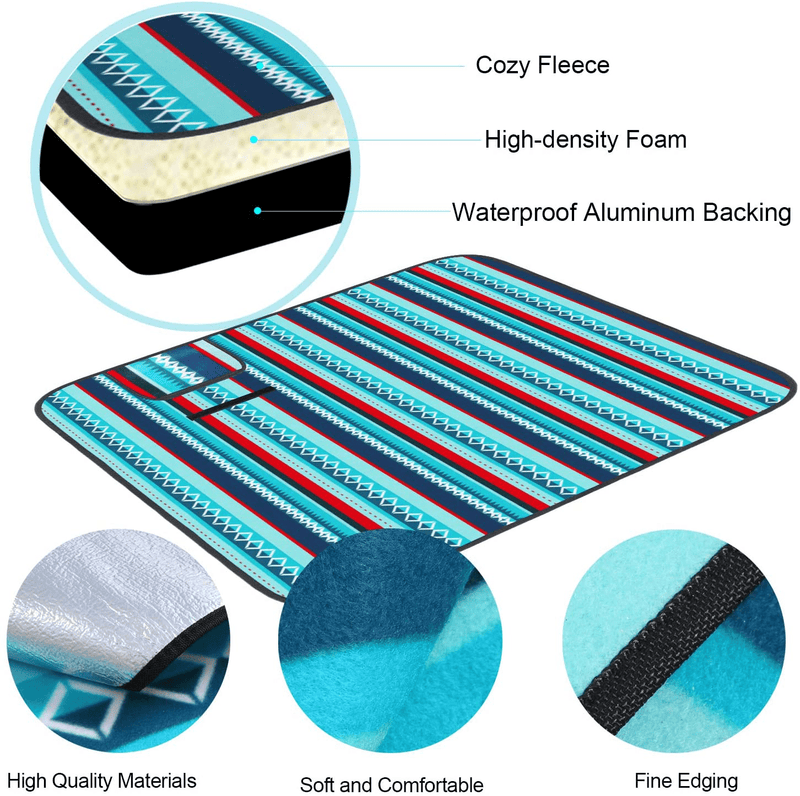 URPRO 80 X 80 Inch Extra Large Picnic Blanket Mat, Outdoor Blanket with Waterproof Backing for Camping, Park, Beach, Hiking, Family Home & Garden > Lawn & Garden > Outdoor Living > Outdoor Blankets > Picnic Blankets ONE WORLD COMPANY   
