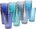 US Acrylic Café 20-Ounce Plastic Restaurant Style Lightweight Stackable Beverage Tumblers | Reusable, Bpa-Free, Made in the USA, Top-Rack Dishwasher Safe | Water Cups Set of 16 in 4 Coastal Colors Home & Garden > Kitchen & Dining > Tableware > Drinkware US Acrylic Coastal  