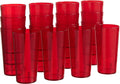 US Acrylic Café 20-Ounce Plastic Restaurant Style Lightweight Stackable Beverage Tumblers | Reusable, Bpa-Free, Made in the USA, Top-Rack Dishwasher Safe | Water Cups Set of 16 in 4 Coastal Colors Home & Garden > Kitchen & Dining > Tableware > Drinkware US Acrylic Red  