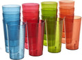 US Acrylic Café 20-Ounce Plastic Restaurant Style Lightweight Stackable Beverage Tumblers | Reusable, Bpa-Free, Made in the USA, Top-Rack Dishwasher Safe | Water Cups Set of 16 in 4 Coastal Colors Home & Garden > Kitchen & Dining > Tableware > Drinkware US Acrylic Assorted  