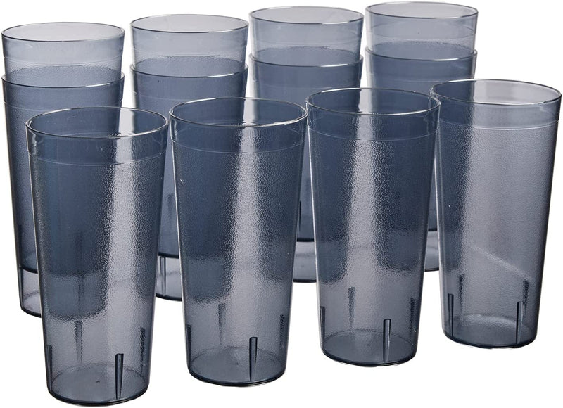 US Acrylic Café 32 Ounce Plastic Restaurant Style Stackable Iced Tea Tumblers in 4 Coastal Colors, Value Set of 12 Drinking Cups, Reusable, Bpa-Free, Made in the USA, Top-Rack Dishwasher Safe Home & Garden > Kitchen & Dining > Tableware > Drinkware US Acrylic Gray  