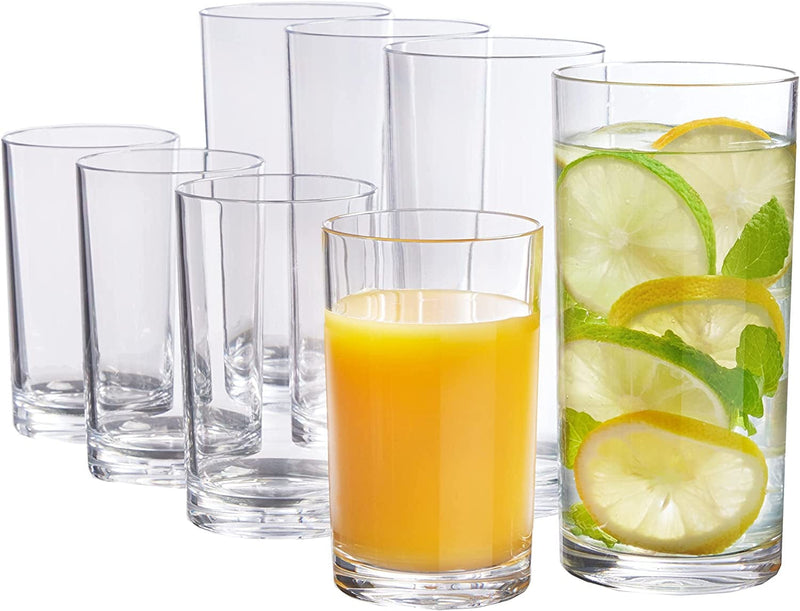 US Acrylic Classic 8 Piece Premium Quality Plastic Cups in Clear | 4 Each: 12 Ounce Rocks and 16 Ounce Water Drinking Glasses | Reusable, Bpa-Free, Made in the USA, Top-Rack Dishwasher Safe Home & Garden > Kitchen & Dining > Barware US Acrylic Water/Juice Tumblers  