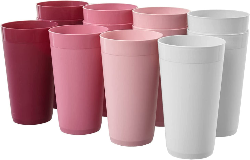 US Acrylic Newport 20 Ounce Unbreakable Plastic Stackable Water Tumblers in Green Grove | Set of 12 Drinking Cups | Reusable, Bpa-Free, Made in the USA, Top-Rack Dishwasher and Microwave Safe Home & Garden > Kitchen & Dining > Tableware > Drinkware US Acrylic Pink Berry  