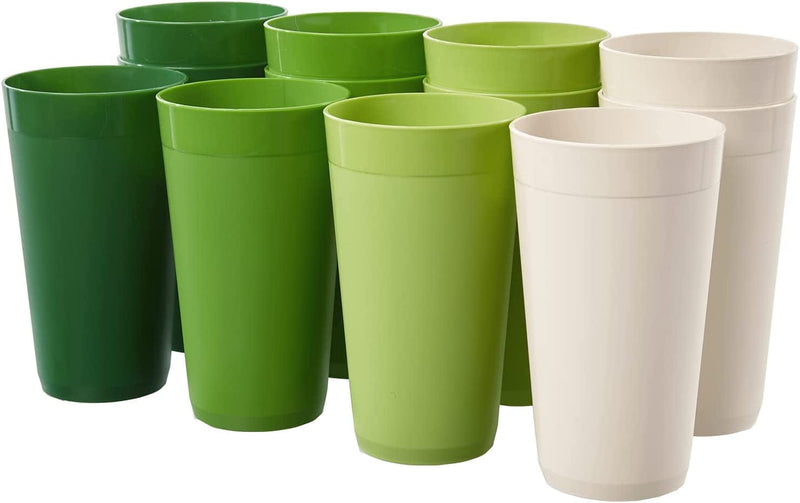 US Acrylic Newport 20 Ounce Unbreakable Plastic Stackable Water Tumblers in Green Grove | Set of 12 Drinking Cups | Reusable, Bpa-Free, Made in the USA, Top-Rack Dishwasher and Microwave Safe Home & Garden > Kitchen & Dining > Tableware > Drinkware US Acrylic Green Grove  