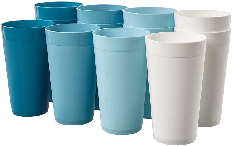 US Acrylic Newport 20 Ounce Unbreakable Plastic Stackable Water Tumblers in Green Grove | Set of 12 Drinking Cups | Reusable, Bpa-Free, Made in the USA, Top-Rack Dishwasher and Microwave Safe Home & Garden > Kitchen & Dining > Tableware > Drinkware US Acrylic Blue Sky  