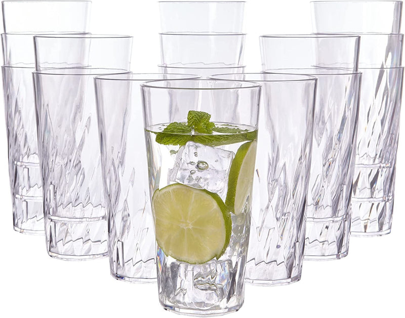 US Acrylic Palmetto 20 Ounce Plastic Stackable Water Tumblers in Clear | Value Set of 16 Drinking Cups | Reusable, Bpa-Free, Made in the USA, Top-Rack Dishwasher Safe Home & Garden > Kitchen & Dining > Tableware > Drinkware US Acrylic 20-ounce  