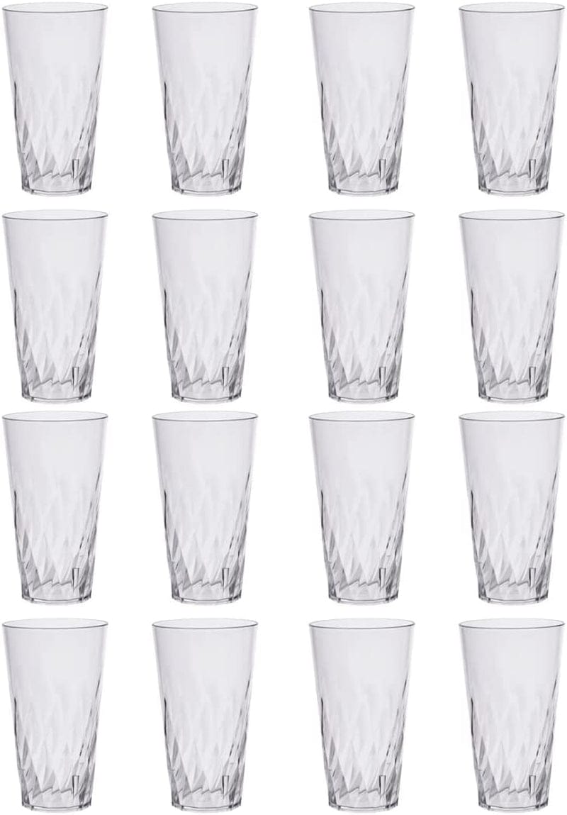 US Acrylic Palmetto 20 Ounce Plastic Stackable Water Tumblers in Clear | Value Set of 16 Drinking Cups | Reusable, Bpa-Free, Made in the USA, Top-Rack Dishwasher Safe Home & Garden > Kitchen & Dining > Tableware > Drinkware US Acrylic   
