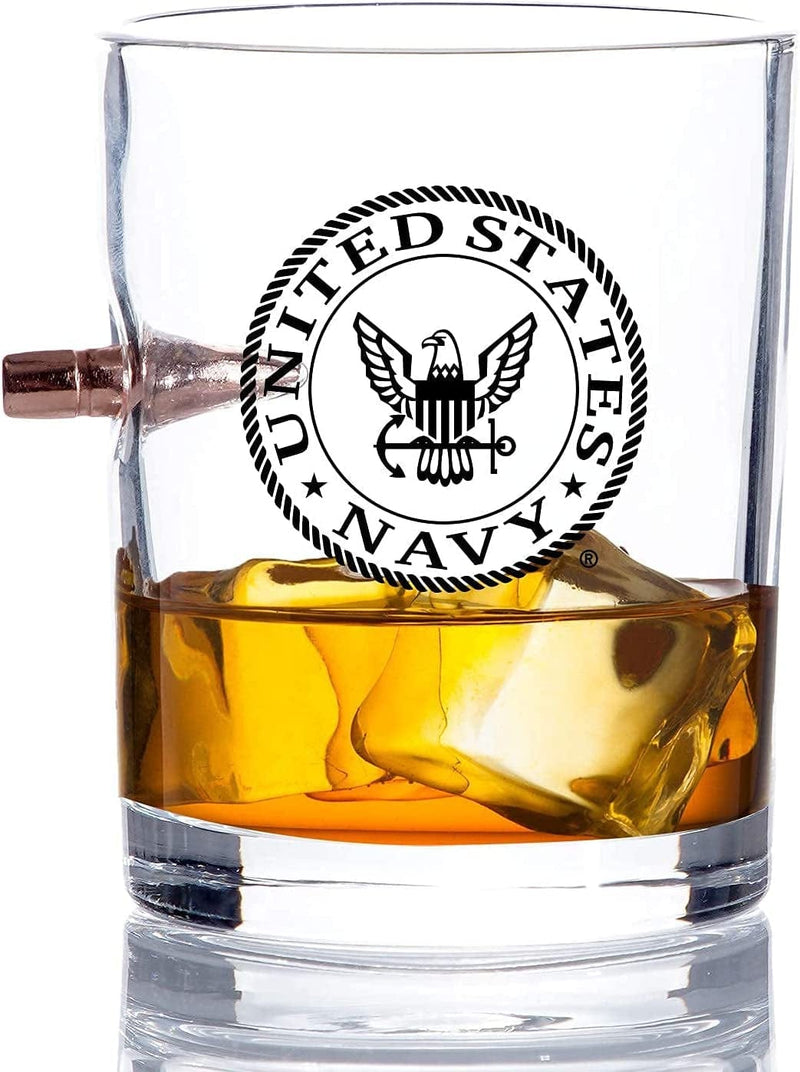 US Navy Bullet Glasses – USN Drinking Glasses with Bullets (8 Oz) Home & Garden > Kitchen & Dining > Barware Military Gift Shop   