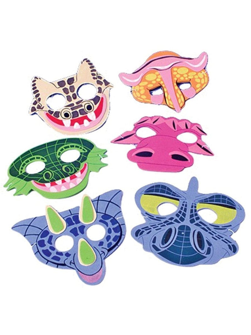 US Toy Set of 12 New Halloween Costume Party Foam Dinosaur Face Masks Apparel & Accessories > Costumes & Accessories > Masks US Toy   
