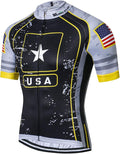 USA Cycling Jersey Men MTB Road Bike Shirt Summer Biking Tops Short Sleeve Cycle Clothes Sports Wear Breathable Quick Dry Sporting Goods > Outdoor Recreation > Cycling > Cycling Apparel & Accessories JPOJPO 20cd6086 X-Large 