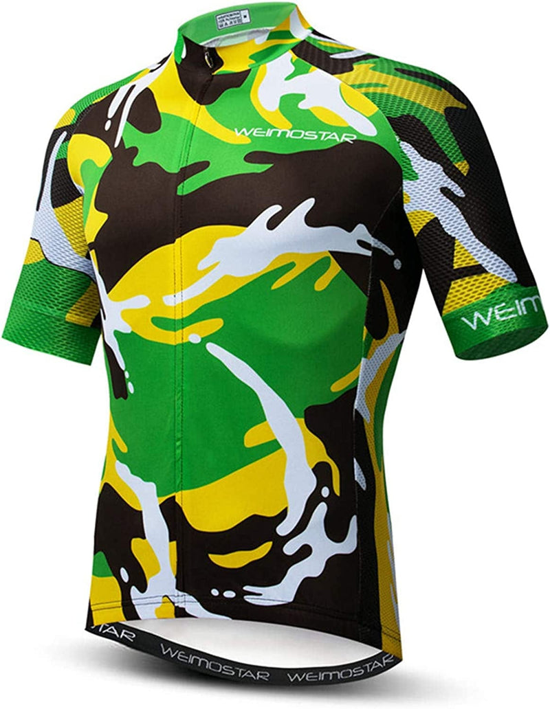 USA Cycling Jersey Men MTB Road Bike Shirt Summer Biking Tops Short Sleeve Cycle Clothes Sports Wear Breathable Quick Dry Sporting Goods > Outdoor Recreation > Cycling > Cycling Apparel & Accessories JPOJPO Cd6102 Medium 