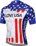USA Cycling Jersey Men MTB Road Bike Shirt Summer Biking Tops Short Sleeve Cycle Clothes Sports Wear Breathable Quick Dry Sporting Goods > Outdoor Recreation > Cycling > Cycling Apparel & Accessories JPOJPO Statue of Liberty 3X-Large 