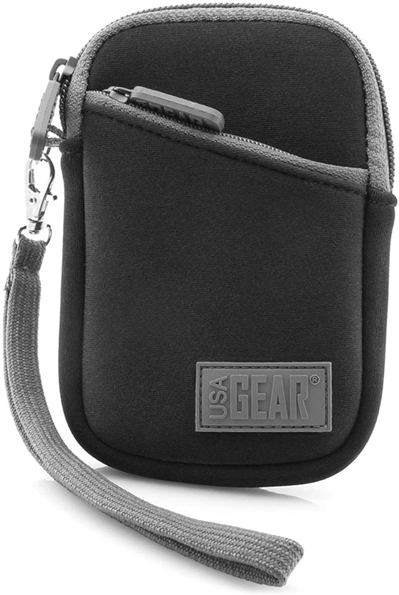 USA GEAR Small Camera Case for Compact Digital Cameras - Compatible with Canon PowerShot, Canon Ivy, Nikon Coolpix A300, Sony Cybershot DSC-W830 and More - Fits 4.5 Inch Cameras - Black Cameras & Optics > Camera & Optic Accessories > Camera Parts & Accessories > Camera Bags & Cases USA Gear   