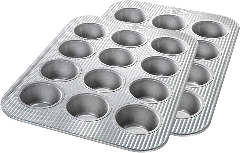 USA Pan Bakeware Muffin Pan, 12-Well, Aluminized Steel Home & Garden > Kitchen & Dining > Cookware & Bakeware USA Pan Muffin Pan, Set of 2  