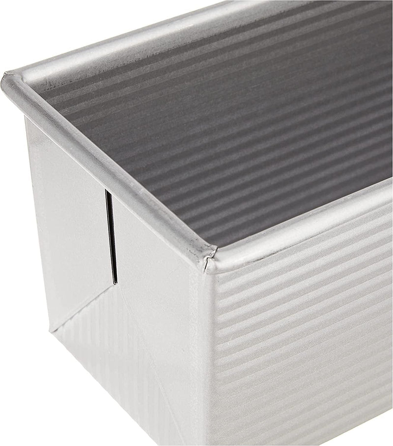 USA Pan Bakeware Pullman Loaf Pan with Cover, 13 X 4 Inch, Nonstick & Quick Release Coating, Made in the USA from Aluminized Steel