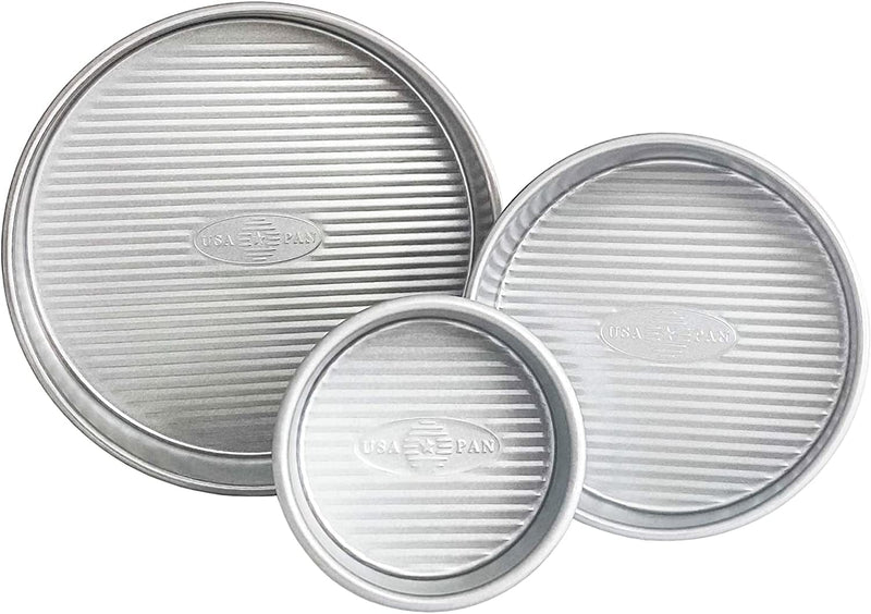 USA Pan Bakeware round Cake Pan, 9 Inch, Nonstick & Quick Release Coating, Made in the USA from Aluminized Steel, Set of 2 Home & Garden > Kitchen & Dining > Cookware & Bakeware USA Pan Aluminized Steel Set of 3 