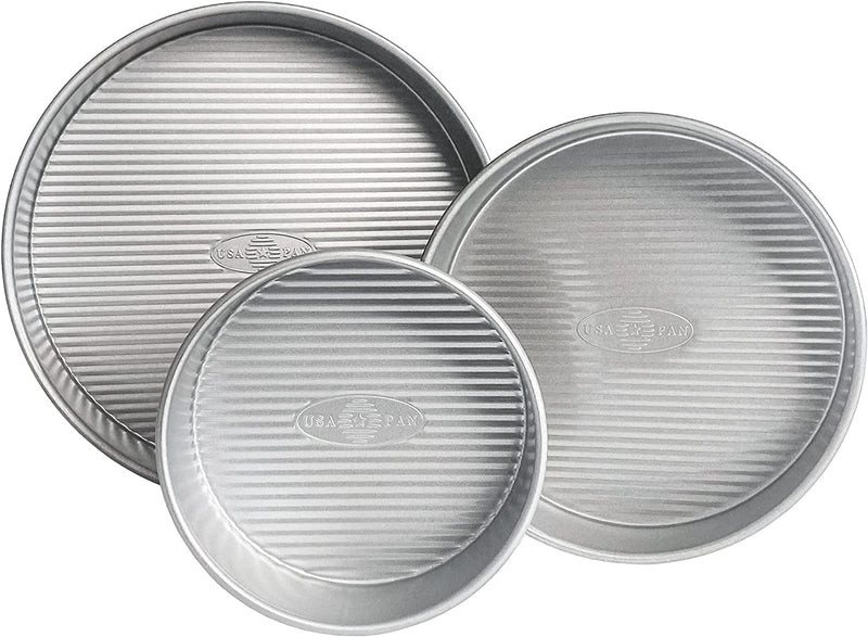 USA Pan Bakeware round Cake Pan, 9 Inch, Nonstick & Quick Release Coating, Made in the USA from Aluminized Steel, Set of 2 Home & Garden > Kitchen & Dining > Cookware & Bakeware USA Pan Aluminized Steel 3 Piece Set 