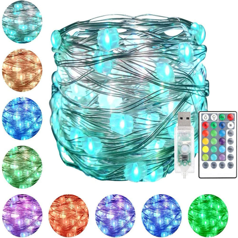USB Christmas Lights, 66Ft 200 LED Upgraded Larger RGB Bulb Brighter Color Changing Christmas Fairy Lights with Remote, Unique Dual/Triple Colors Valentine’S Day Lights for Bedroom Wedding Home & Garden > Decor > Seasonal & Holiday Decorations Glmour 66Ft-200LED 1 