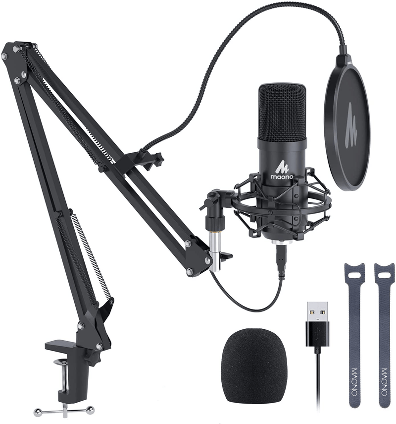 USB Microphone, MAONO 192KHZ/24Bit Plug & Play PC Computer Podcast Condenser Cardioid Metal Mic Kit with Professional Sound Chipset for Recording, Gaming, Singing, YouTube (AU-A04) Electronics > Audio > Audio Components > Microphones MAONO Default Title  