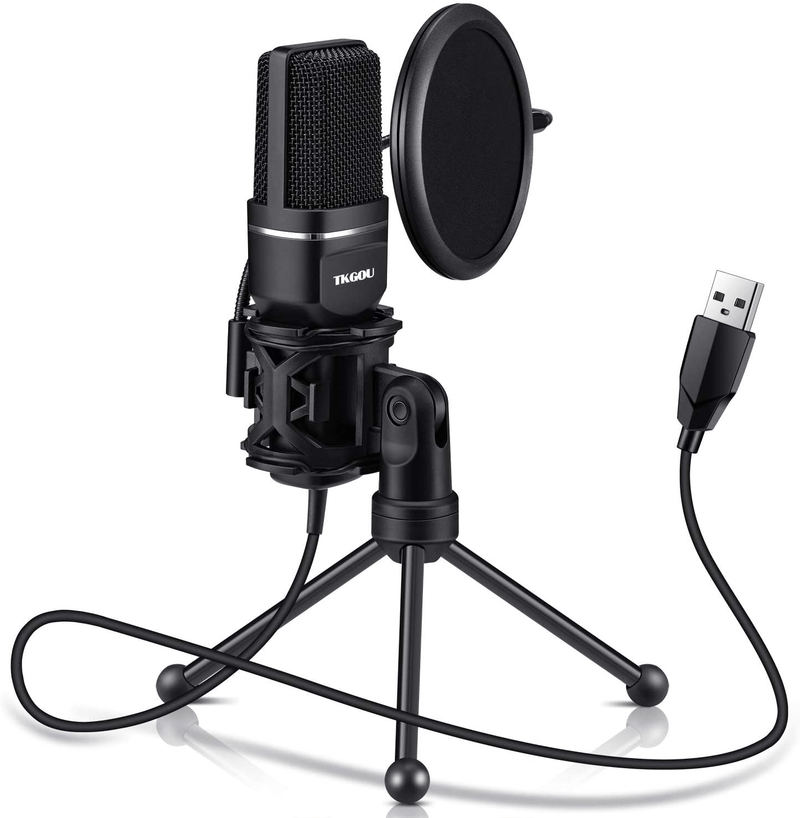 USB Microphone, TKGOU Computer Condenser Recording Microphones.for PC,PS4,Laptop,Desktop,Tripod Stand,Pop Filter,Shock Mount. for Gaming,Streaming,Podcast,YouTube,Voice Over,Skype,Twitch,Plug&Play Mic Electronics > Audio > Audio Components > Microphones TKGOU Default Title  