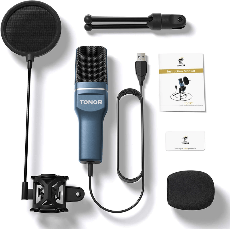 USB Microphone, TONOR Computer Condenser PC Gaming Mic with Tripod Stand & Pop Filter for Streaming, Podcasting, Vocal Recording, Compatible with Laptop Desktop Windows Computer, TC-777 Electronics > Audio > Audio Components > Microphones TONOR   