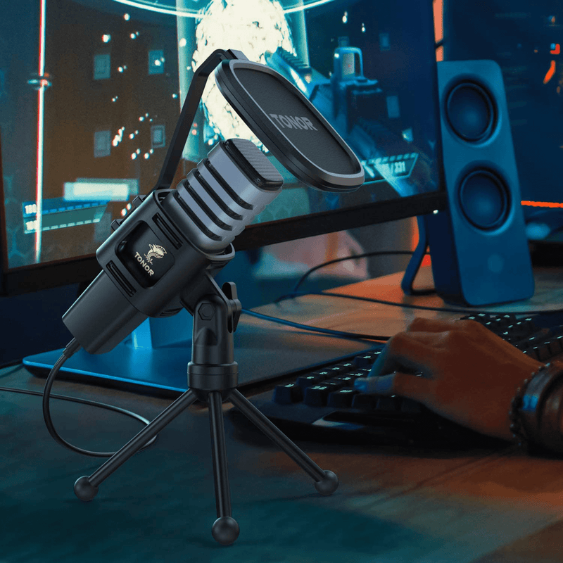 USB Microphone, TONOR Condenser Computer PC Mic with Tripod Stand, Pop Filter, Shock Mount for Gaming, Streaming, Podcasting, YouTube, Voice Over, Skype, Twitch, Compatible with Laptop Desktop, TC30 Electronics > Audio > Audio Components > Microphones TONOR   