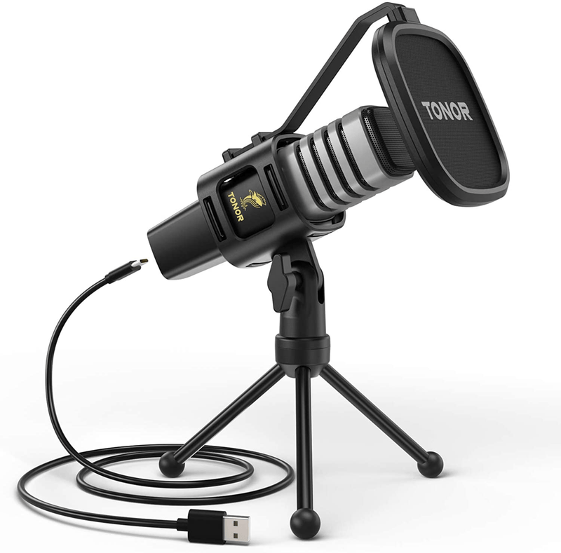 USB Microphone, TONOR Condenser Computer PC Mic with Tripod Stand, Pop Filter, Shock Mount for Gaming, Streaming, Podcasting, YouTube, Voice Over, Skype, Twitch, Compatible with Laptop Desktop, TC30 Electronics > Audio > Audio Components > Microphones TONOR Default Title  