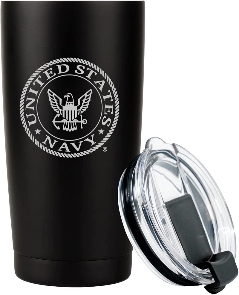 USN 20Oz Double Wall Vacuum Insulated Stainless Steel Navy Tumbler Travel Mug Home & Garden > Kitchen & Dining > Tableware > Drinkware Military Gift Shop NAVY  